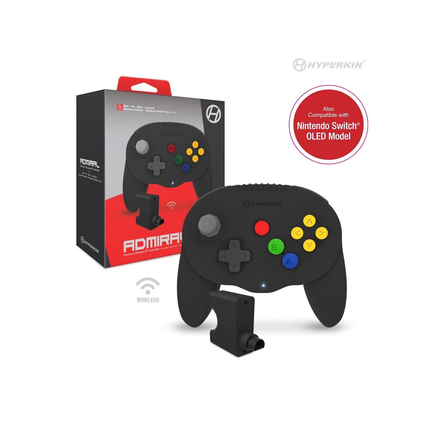 Admiral Premium BT Controller for N64/Nintendo Switch/PC/Mac/Android