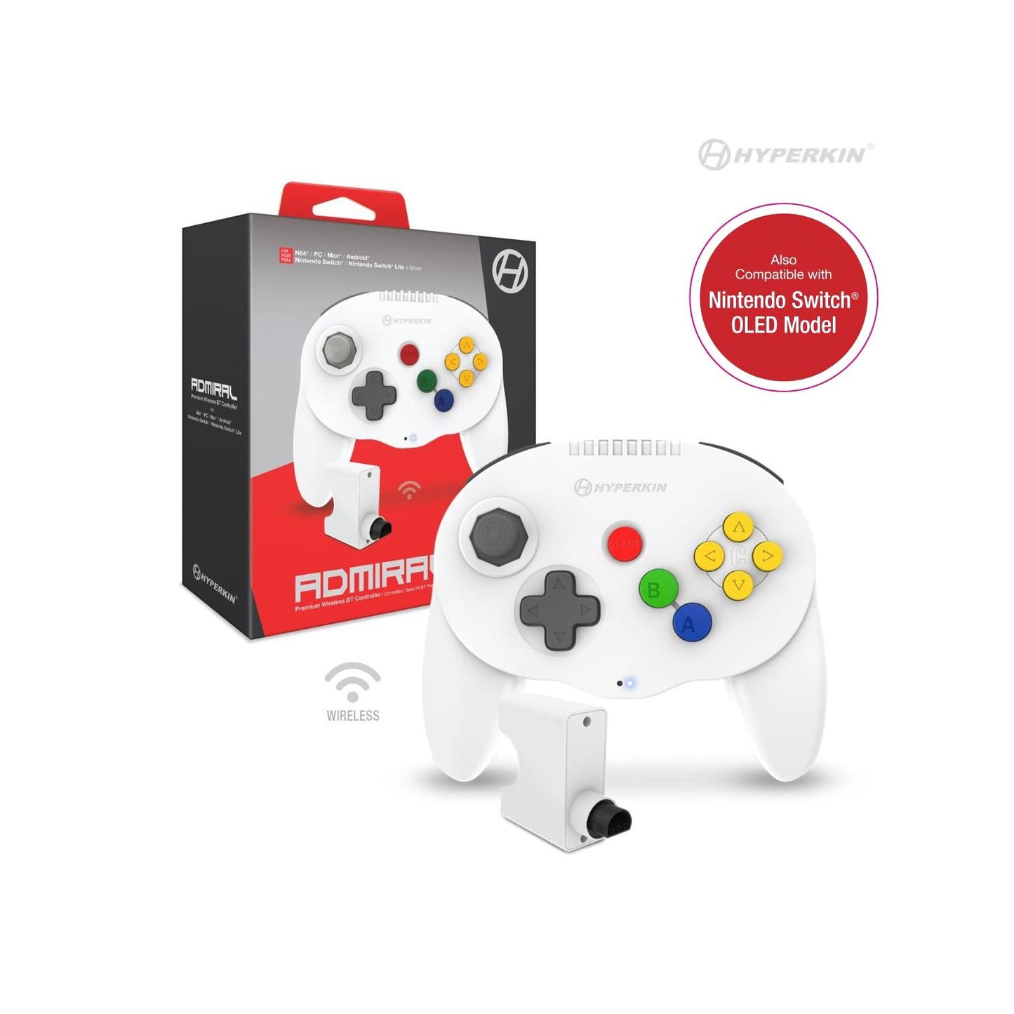 Admiral Premium BT Controller for N64/Nintendo Switch/PC/Mac/Android