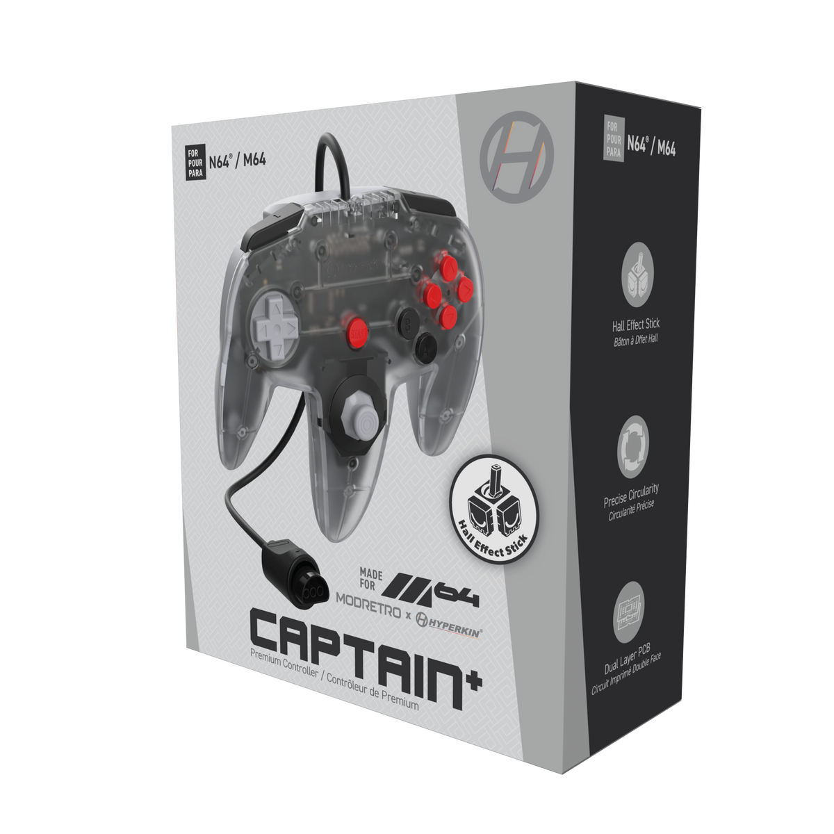 M64 Captain+ Hall Effect Controller for ModRetro M64, Nintendo N64, Analogue