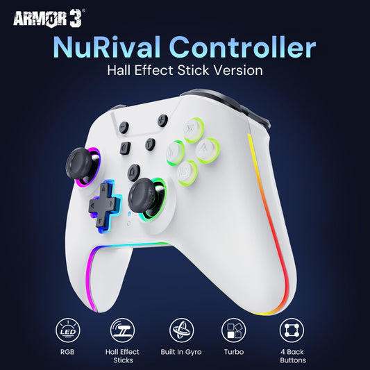 "NuRival" Wireless Hall Effect Controller for Switch (Blk/White)